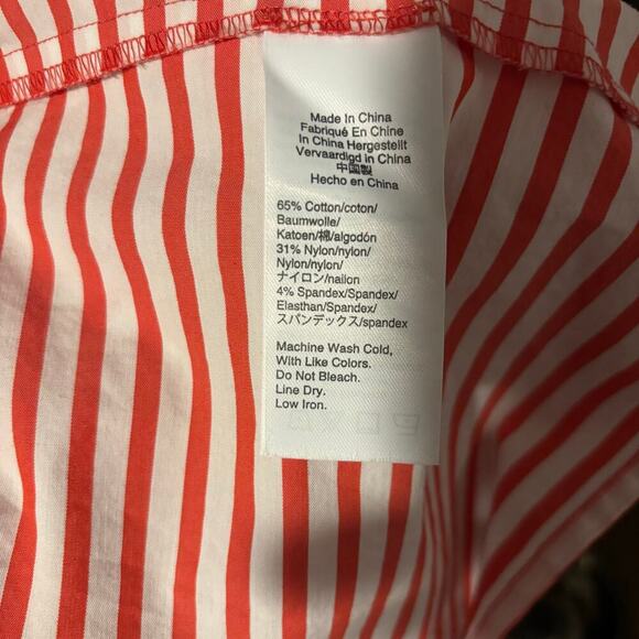 Universal Standard for J.Crew Poplin Stripe Drop Waist Dress, size L - Picture 9 of 10